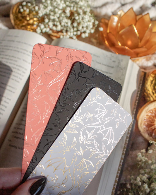 Floral Dragons Foil Bookmark