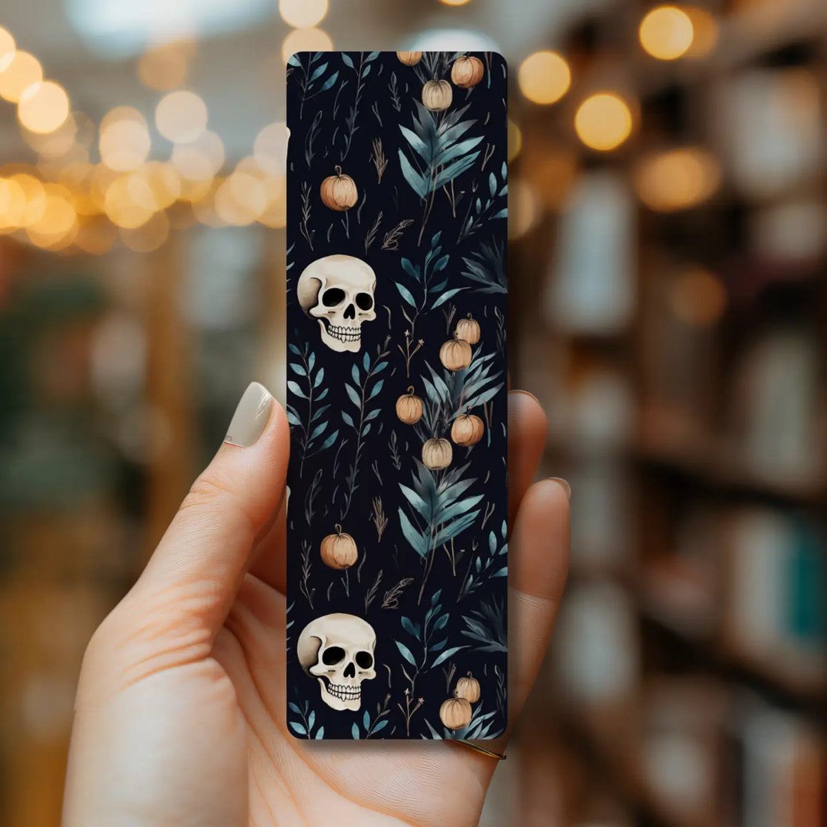 Floral Skull Bookmark