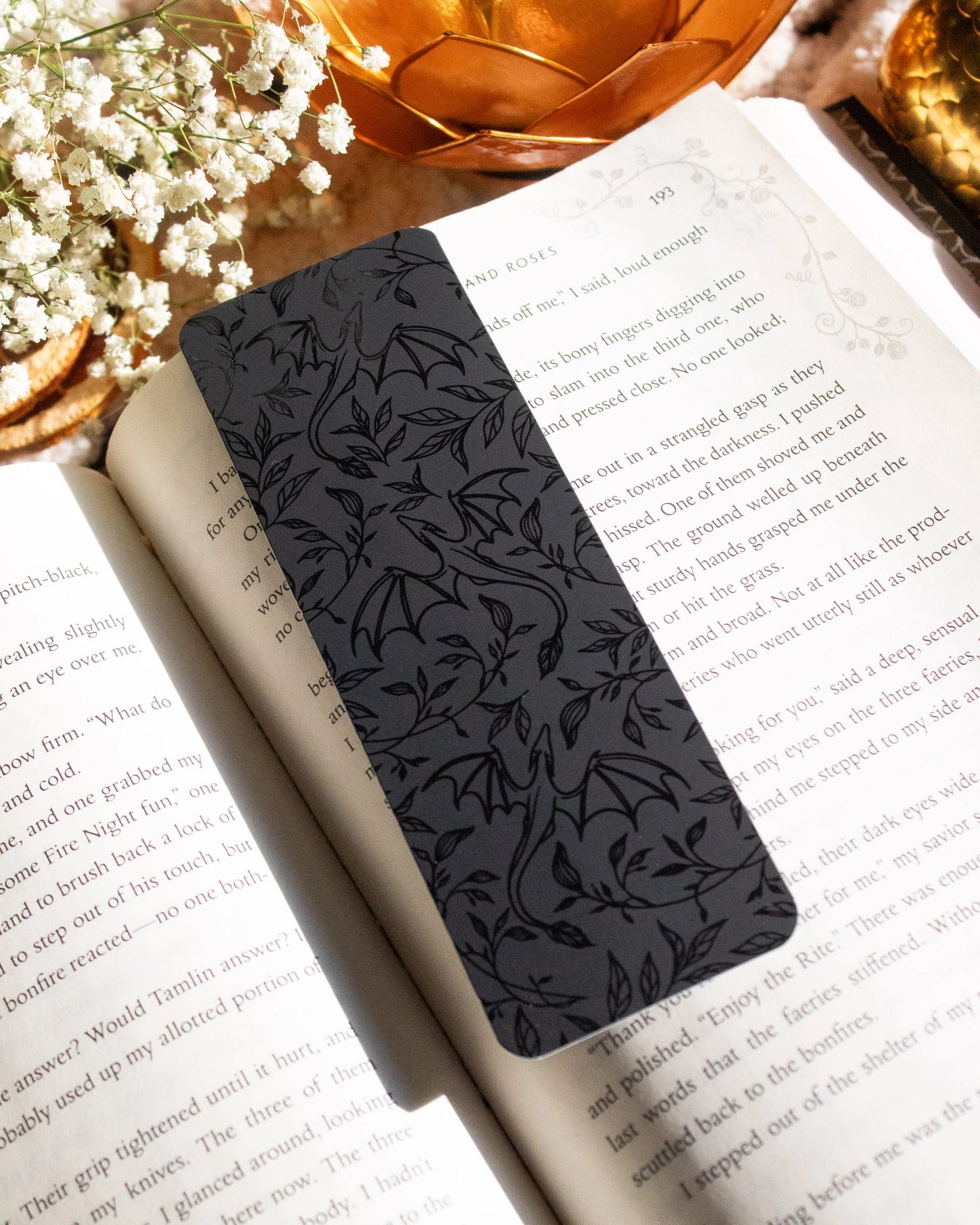 Floral Dragons Foil Bookmark