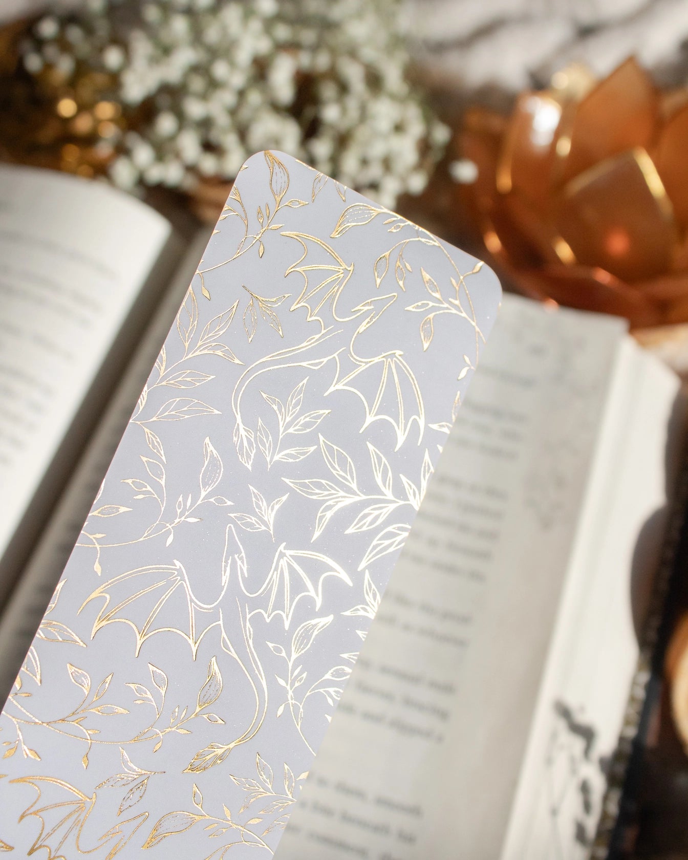 Floral Dragons Foil Bookmark