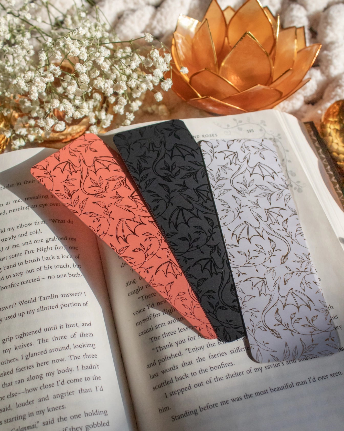 Floral Dragons Foil Bookmark