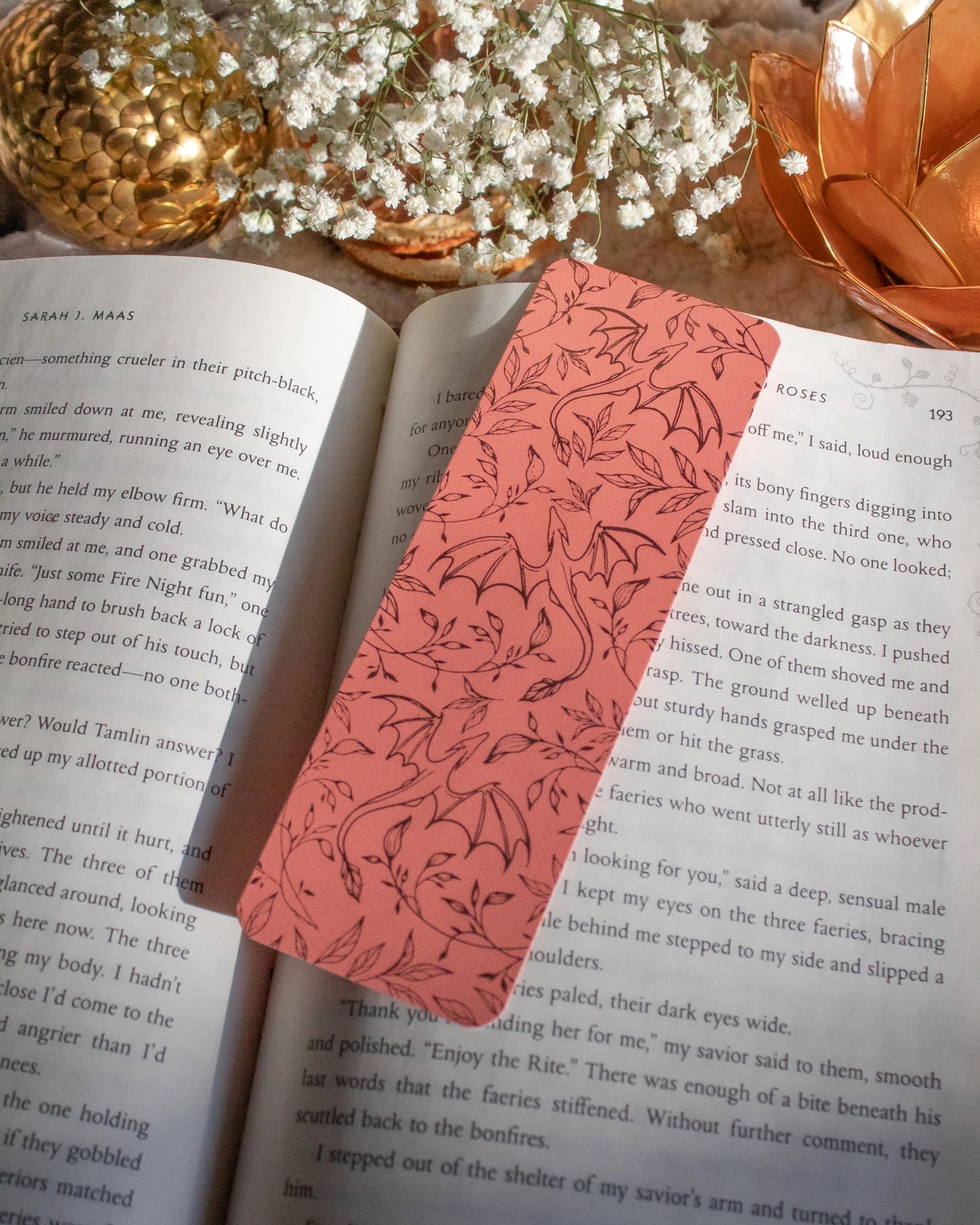 Floral Dragons Foil Bookmark
