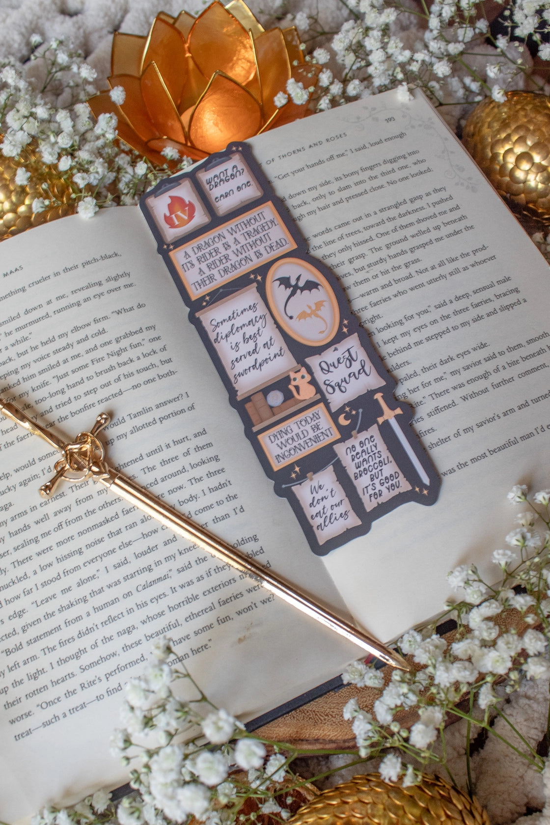 Fourth Wing Quote Wall Bookmark | Die-Cut Soft Touch