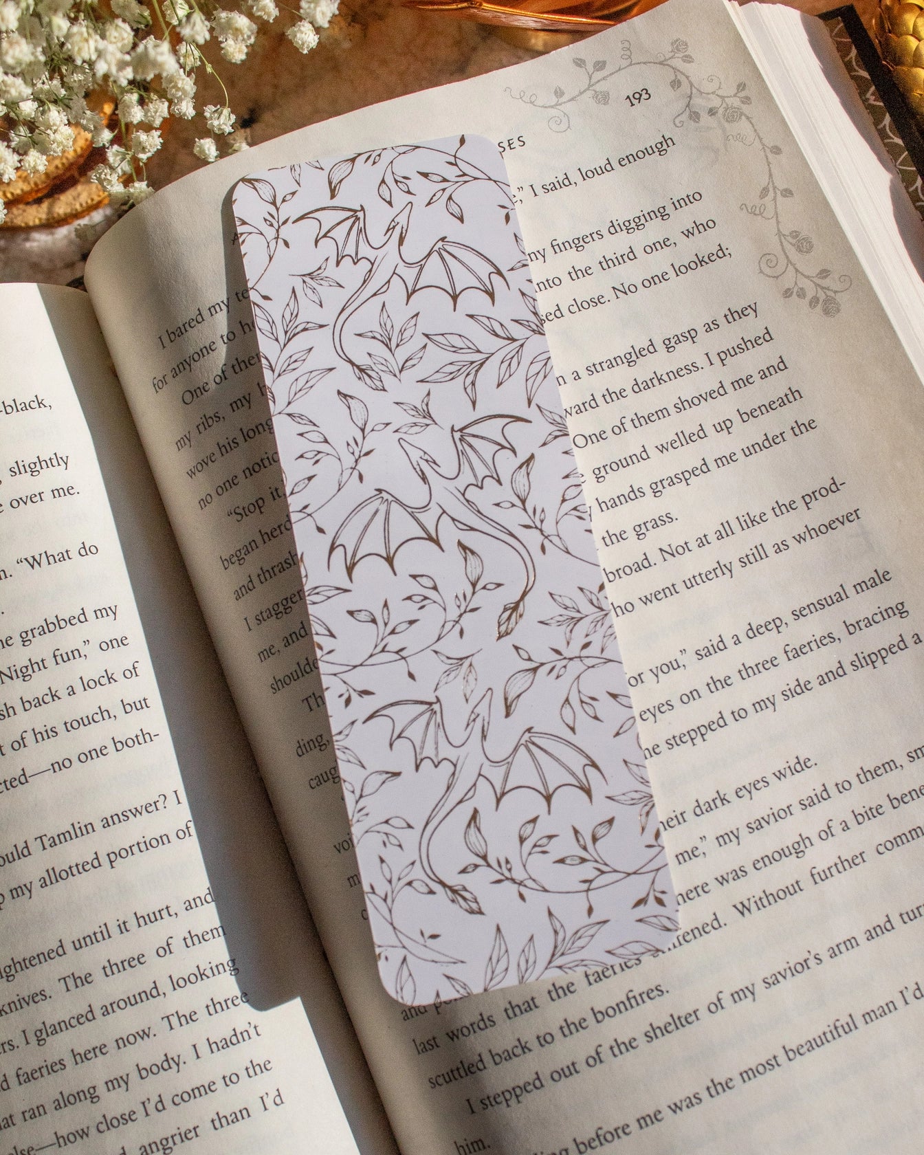 Floral Dragons Foil Bookmark