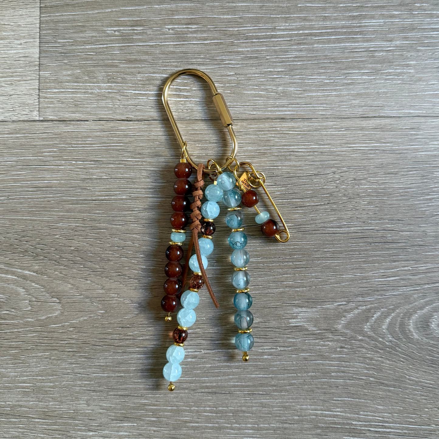 Carry Charm | Aqua + Cognac