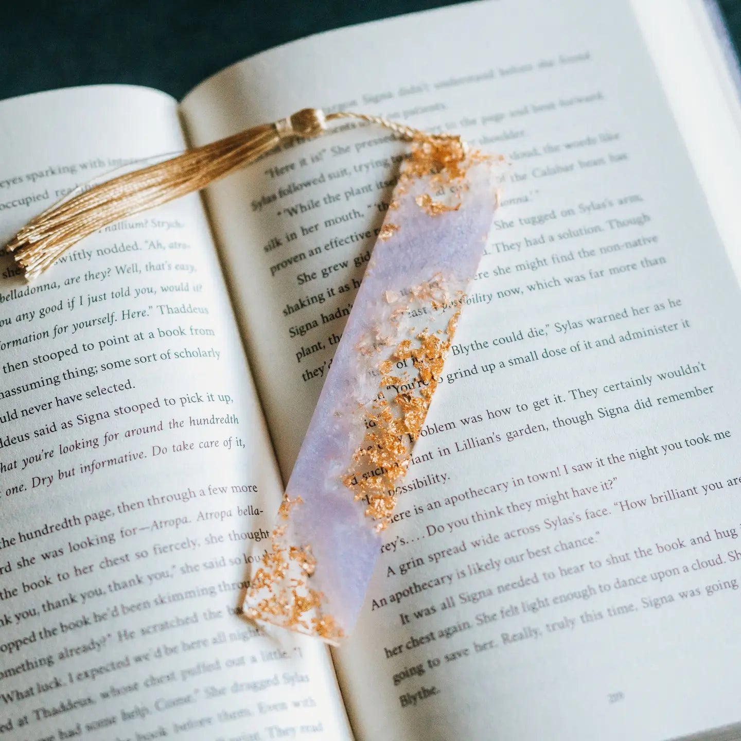 Lavender Geode Resin Bookmark