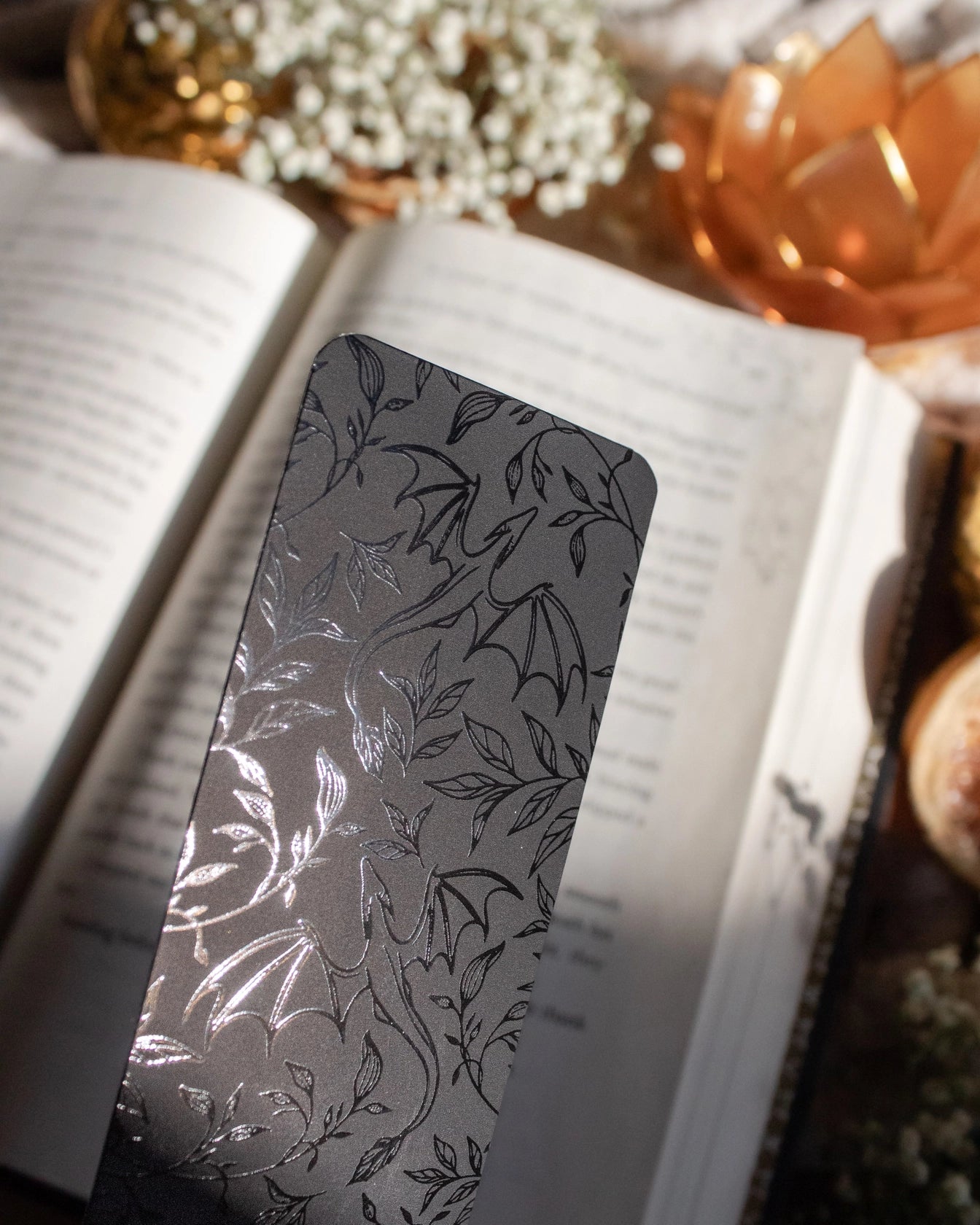 Floral Dragons Foil Bookmark